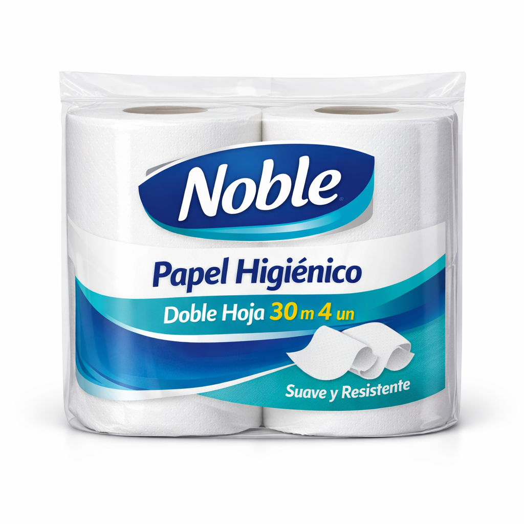 Papel Higiénico Doble Hoja 30 m 4 un