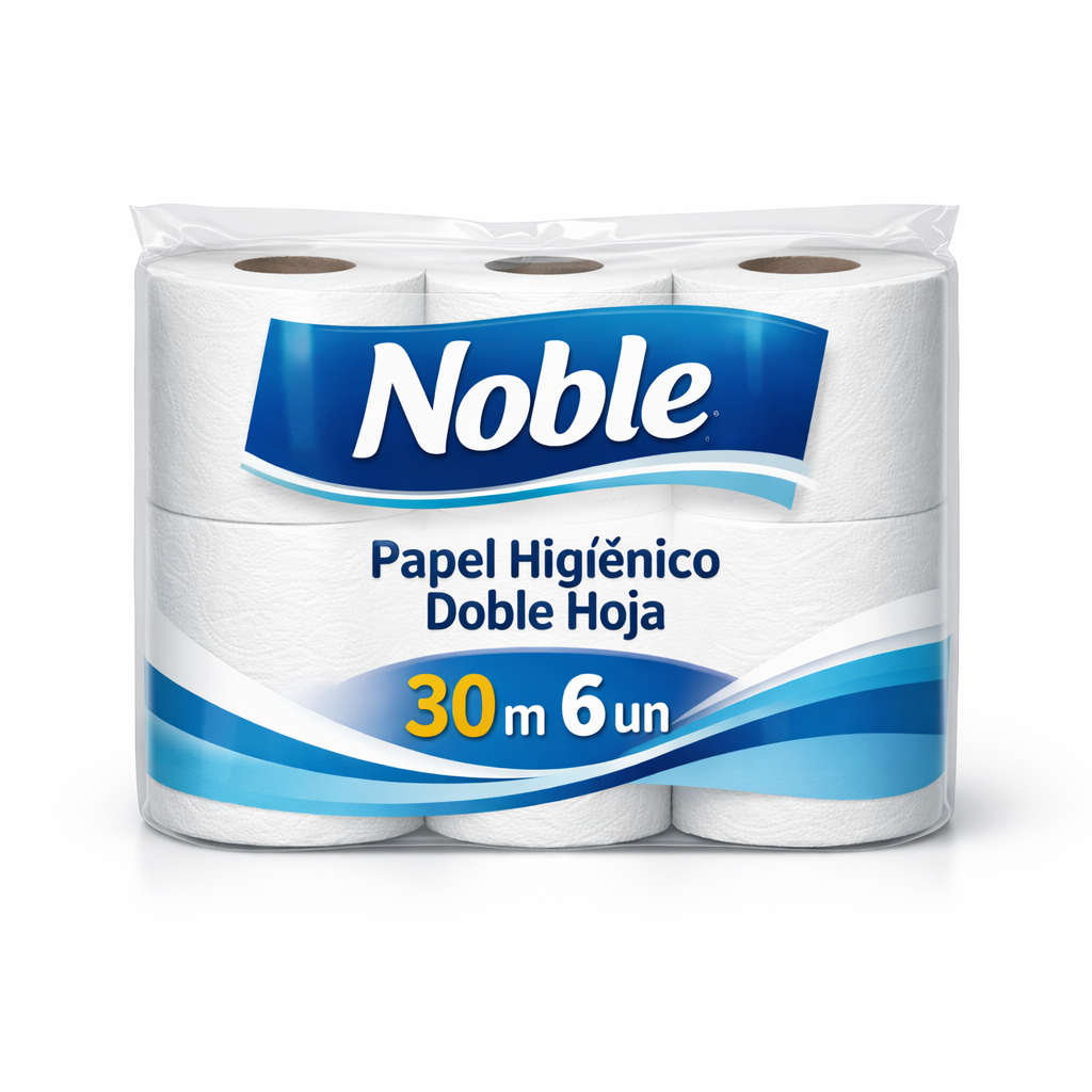 Papel Higiénico Doble Hoja 30 m 6 un