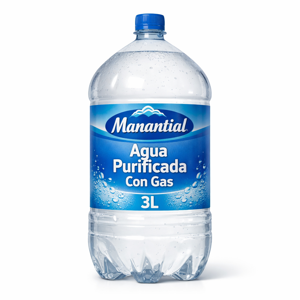 Agua Purificada Con Gas 3L
